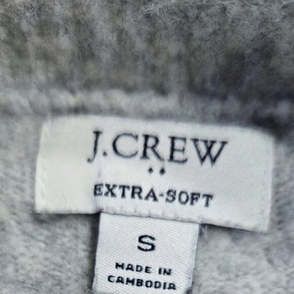 J. Crew Merino Wool Blend Gray Black Colorblock Mockneck Sweater Soft Cozy BV340 - Picture 7 of 9
